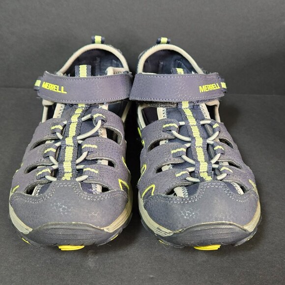 Merrell Boys Hydro H2O Sandals Size 4M Navy & Yellow Durable Athletic Footwear - Picture 4 of 10